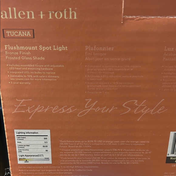 Allen + Roth Bronze Flushmount Spot Light - Picture 3 of 3